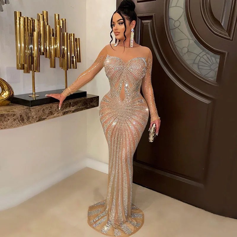 Sexy Sparkly Crystal Rhineston - Sparkly Rhinestone Club Party Dress recension och pris