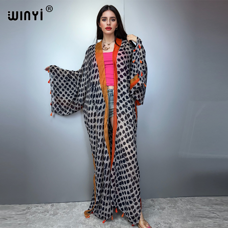 WINYI Summer Outfit Kimono Ame - Boho Summer Beach Maxi Dress recension och pris