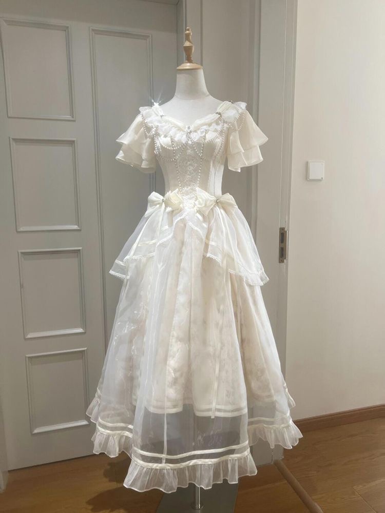 Forest Style Sweet Vintage Bow - French Vintage Floral Midi Dress recension och pris