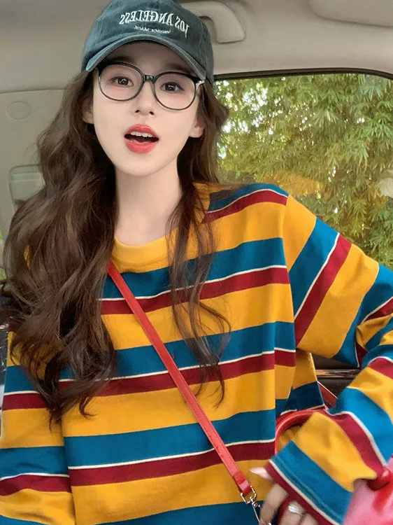 Women Color Block Striped Long - Blouses recension och pris