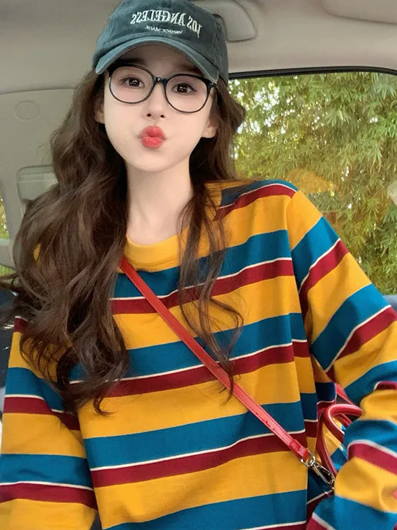 Women Color Block Striped Long - Blouses recension och pris