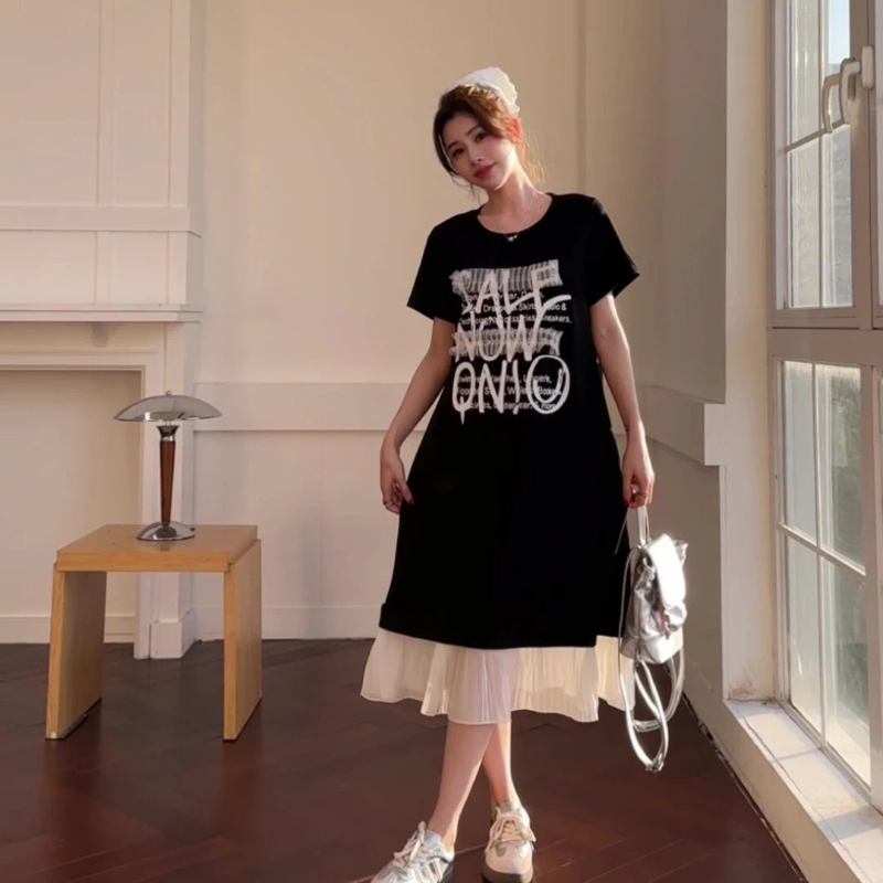 New 2026 Summer Women's T-Shir - Korean Style A Line Shirt Dress recension och pris
