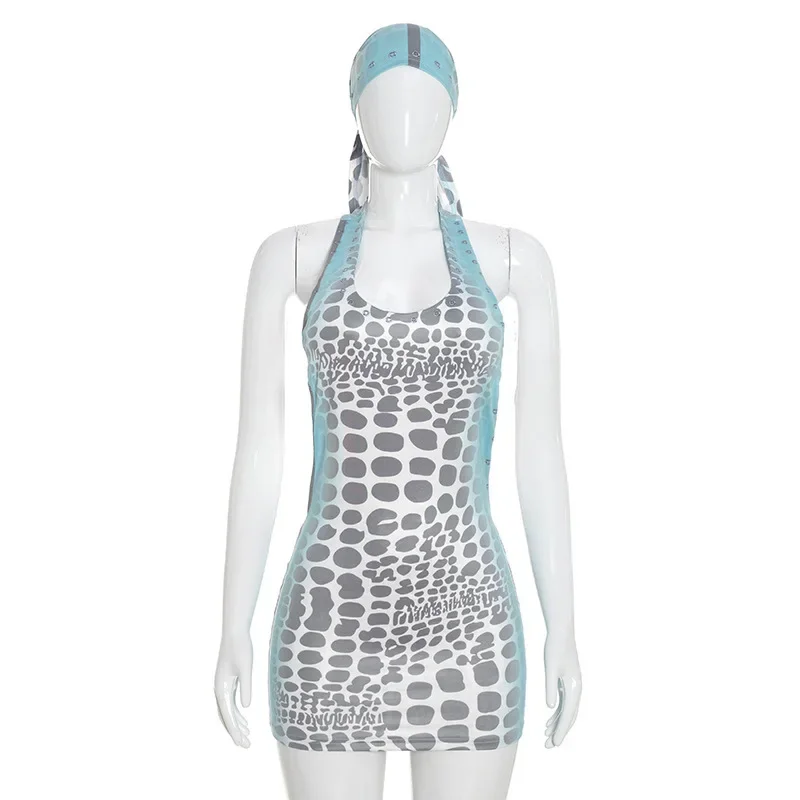Sexy Halter Rivet Mini Dress W - Y2K Backless Halter Mini Dress recension och pris