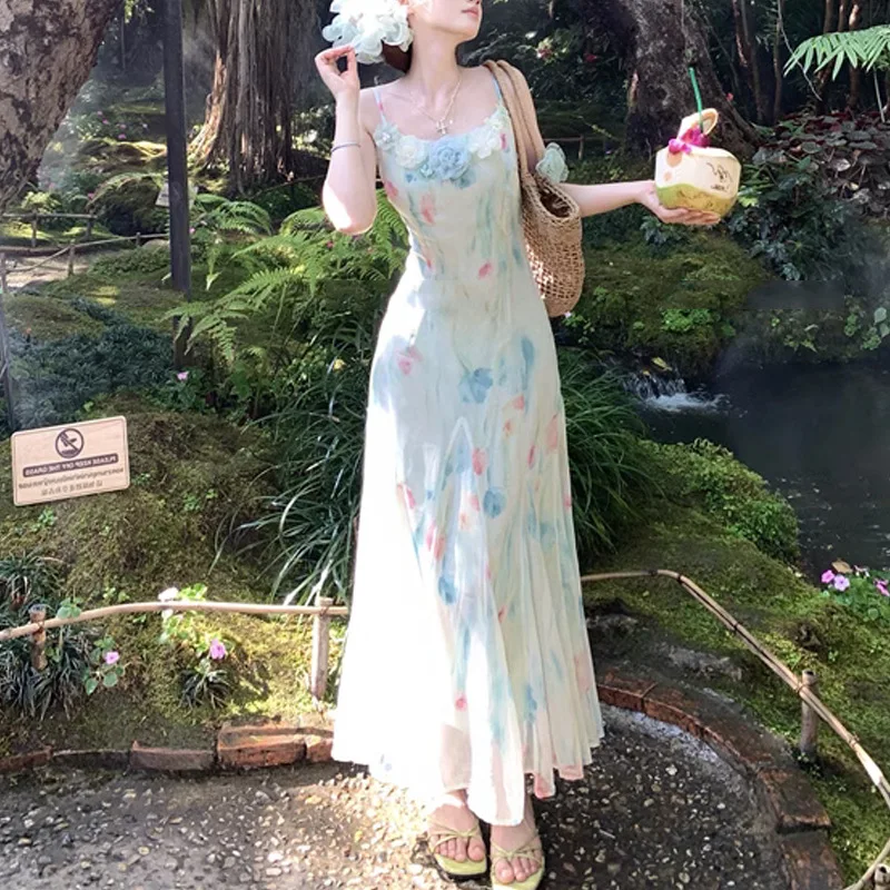 Kawaii Sweet Y2k Japanese Midi - French Vintage Floral Midi Dress recension och pris