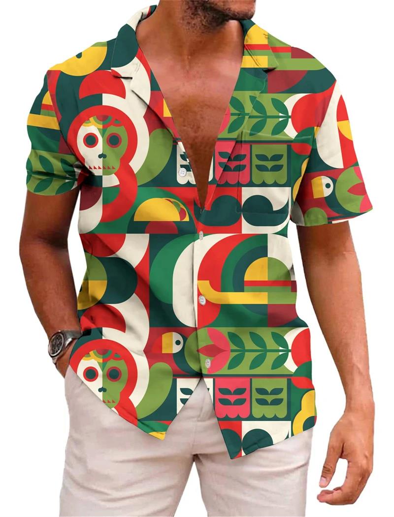 Men Lapel Short Sleeve Shirt B - Tops recension och pris